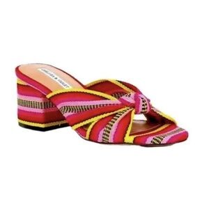 Chelsea & Violet Women's GIA KNOT MULES Multi Color Sandals Shoes Sz 7.5 MINT